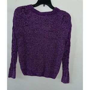 Select Trend Purple Women's Sweater with Distressed Back